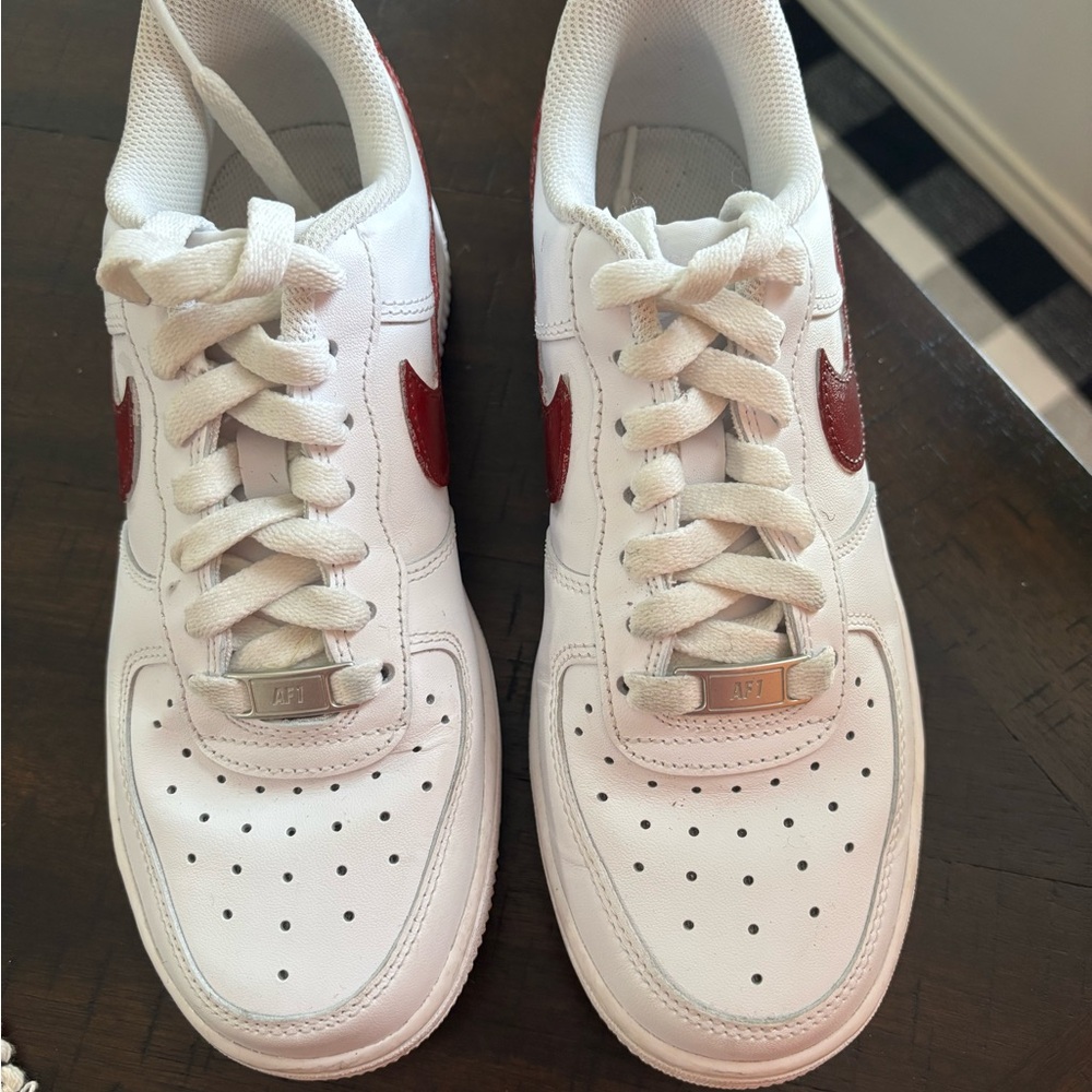 Nike White and Red Athletic Shoes